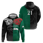 Custom Rabbitohs-Panthers Zip Hoodie NRL Tribal Half Style