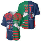 Custom Roosters-Rabbitohs Baseball Jersey NRL Tribal Half Style