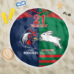 Custom Roosters-Rabbitohs Beach Blanket NRL Tribal Half Style
