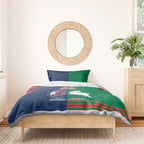 Custom Roosters-Rabbitohs Bedding Set NRL Tribal Half Style