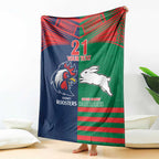 Custom Roosters-Rabbitohs Blanket NRL Tribal Half Style