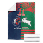 Custom Roosters-Rabbitohs Blanket NRL Tribal Half Style