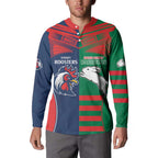 Custom Roosters-Rabbitohs Button Sweatshirt NRL Tribal Half Style