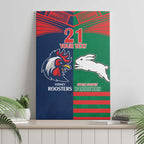 Custom Roosters-Rabbitohs Canvas Wall Art NRL Tribal Half Style