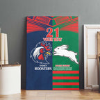 Custom Roosters-Rabbitohs Canvas Wall Art NRL Tribal Half Style