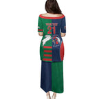 Custom Roosters-Rabbitohs Family Matching Puletasi and Hawaiian Shirt NRL Tribal Half Style
