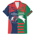 Custom Roosters-Rabbitohs Family Matching Tank Maxi Dress and Hawaiian Shirt NRL Tribal Half Style