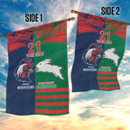 Custom Roosters-Rabbitohs Garden Flag NRL Tribal Half Style