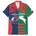 Custom Roosters-Rabbitohs Hawaiian Shirt NRL Tribal Half Style