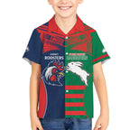 Custom Roosters-Rabbitohs Hawaiian Shirt NRL Tribal Half Style
