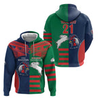 Custom Roosters-Rabbitohs Hoodie NRL Tribal Half Style
