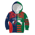 Custom Roosters-Rabbitohs Kid Hoodie NRL Tribal Half Style