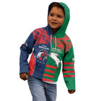 Custom Roosters-Rabbitohs Kid Hoodie NRL Tribal Half Style
