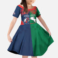 Custom Roosters-Rabbitohs Kid Short Sleeve Dress NRL Tribal Half Style