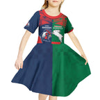 Custom Roosters-Rabbitohs Kid Short Sleeve Dress NRL Tribal Half Style