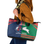 Custom Roosters-Rabbitohs Leather Tote Bag NRL Tribal Half Style