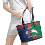 Custom Roosters-Rabbitohs Leather Tote Bag NRL Tribal Half Style