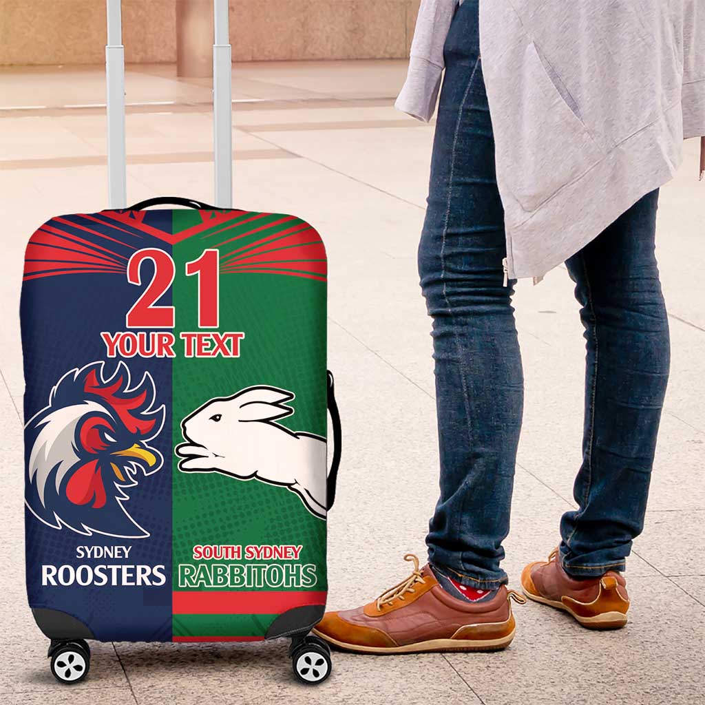 Custom Roosters-Rabbitohs Luggage Cover NRL Tribal Half Style