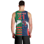 Custom Roosters-Rabbitohs Men Tank Top NRL Tribal Half Style