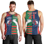 Custom Roosters-Rabbitohs Men Tank Top NRL Tribal Half Style