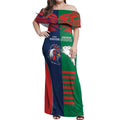 Custom Roosters-Rabbitohs Off Shoulder Maxi Dress NRL Tribal Half Style