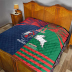 Custom Roosters-Rabbitohs Quilt NRL Tribal Half Style