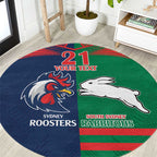 Custom Roosters-Rabbitohs Round Carpet NRL Tribal Half Style