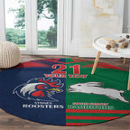 Custom Roosters-Rabbitohs Round Carpet NRL Tribal Half Style