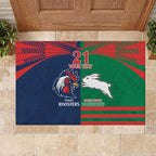 Custom Roosters-Rabbitohs Rubber Doormat NRL Tribal Half Style