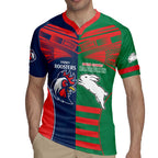 Custom Roosters-Rabbitohs Rugby Jersey NRL Tribal Half Style