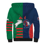 Custom Roosters-Rabbitohs Sherpa Hoodie NRL Tribal Half Style
