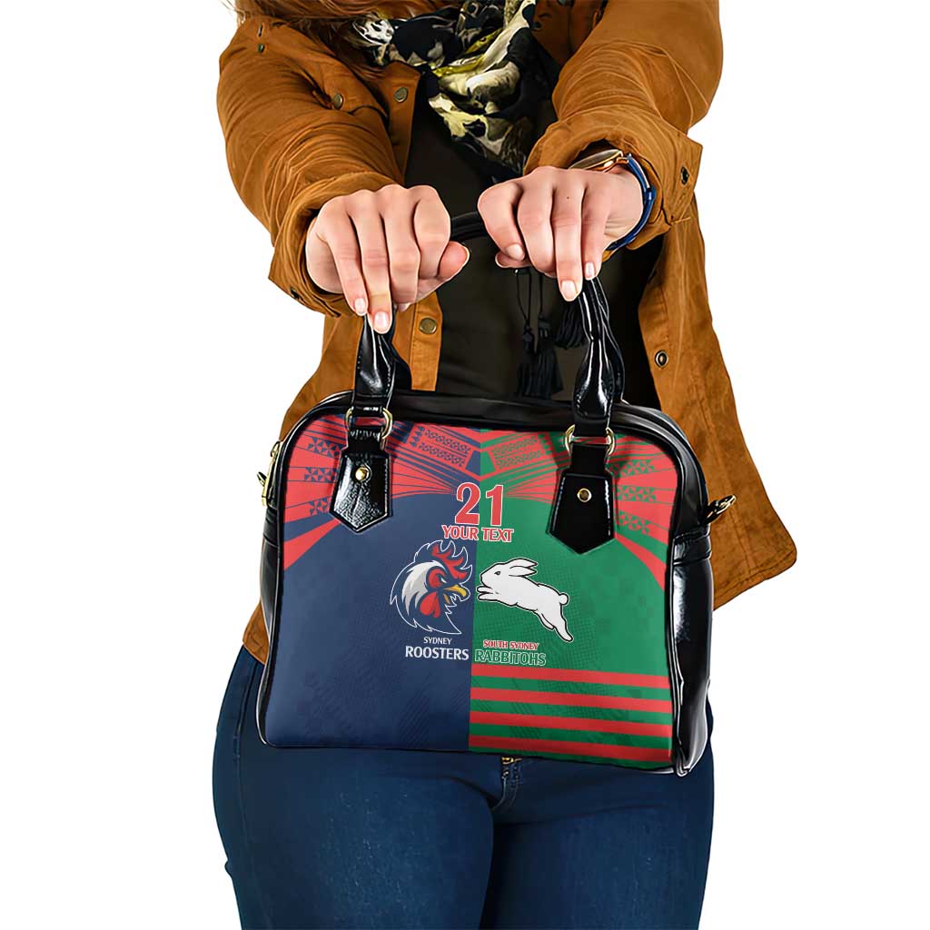Custom Roosters-Rabbitohs Shoulder Handbag NRL Tribal Half Style