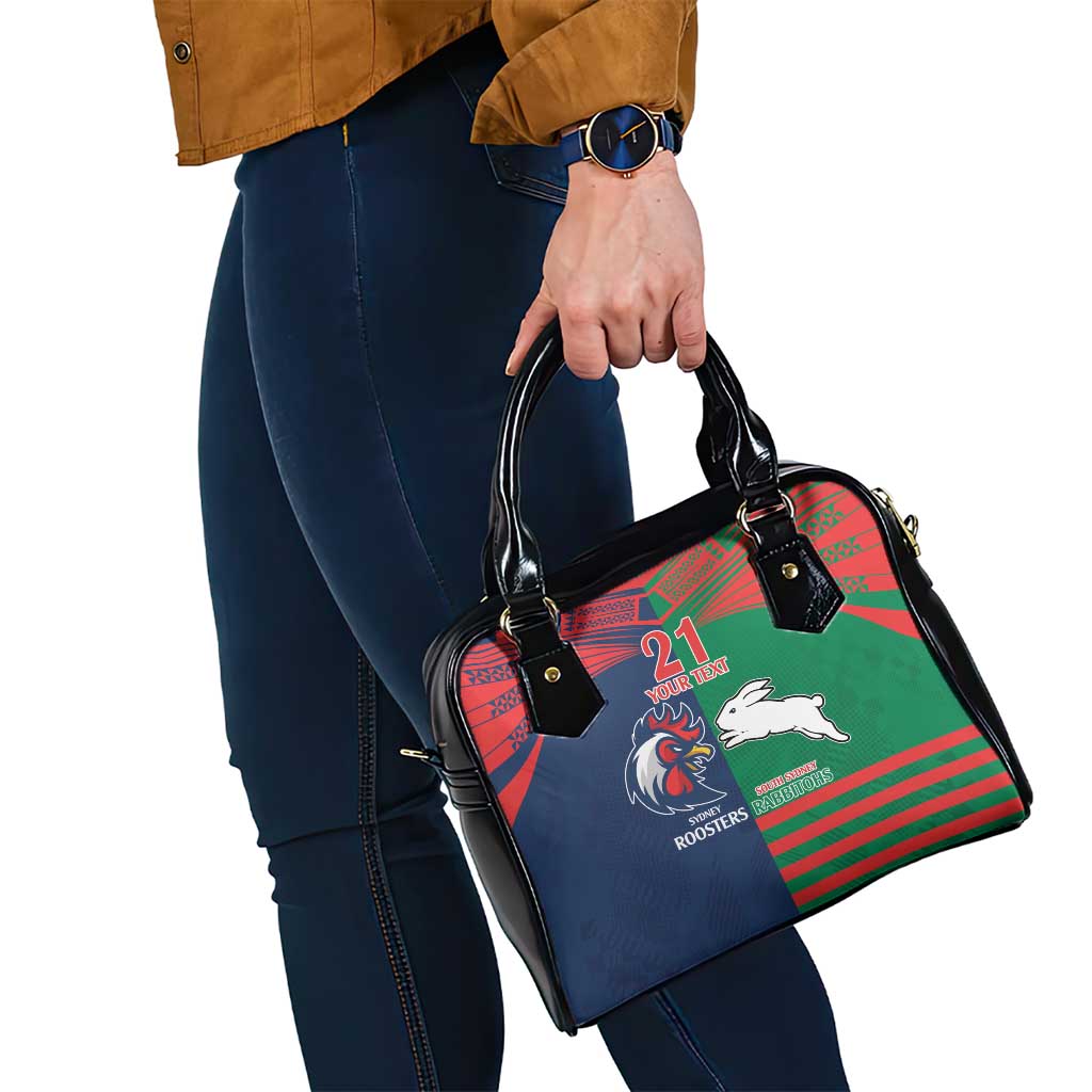 Custom Roosters-Rabbitohs Shoulder Handbag NRL Tribal Half Style
