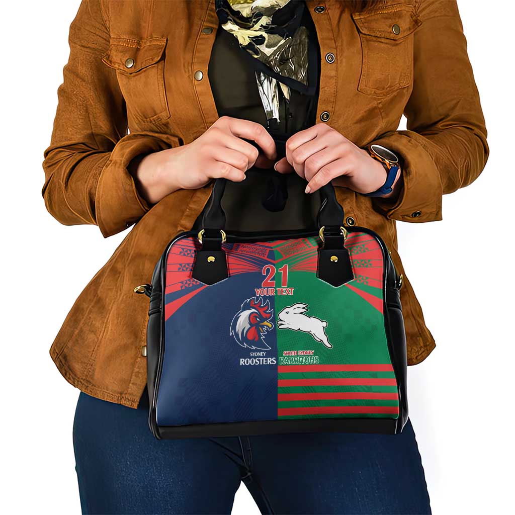 Custom Roosters-Rabbitohs Shoulder Handbag NRL Tribal Half Style
