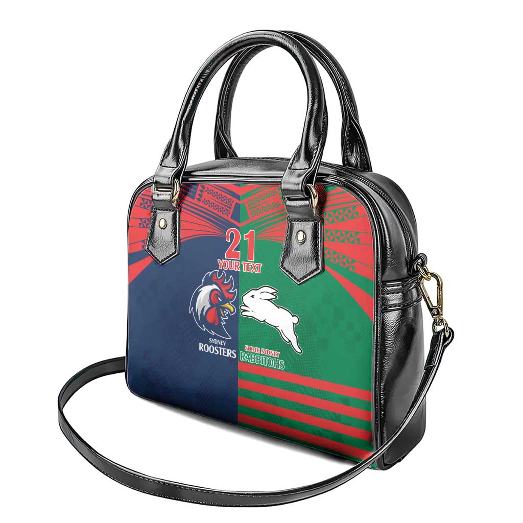 Custom Roosters-Rabbitohs Shoulder Handbag NRL Tribal Half Style