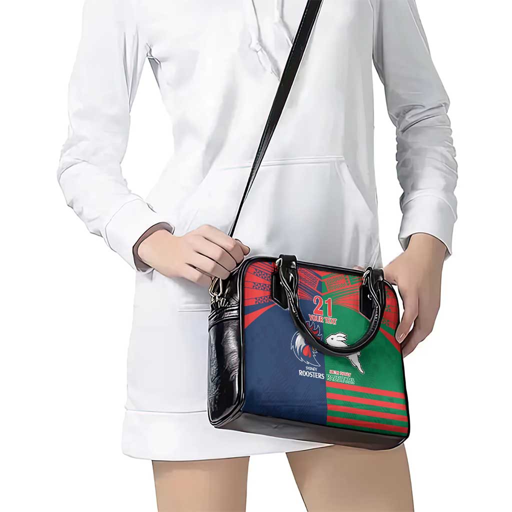 Custom Roosters-Rabbitohs Shoulder Handbag NRL Tribal Half Style