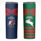 Custom Roosters-Rabbitohs Skinny Tumbler NRL Tribal Half Style