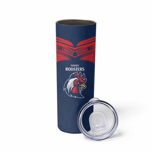 Custom Roosters-Rabbitohs Skinny Tumbler NRL Tribal Half Style