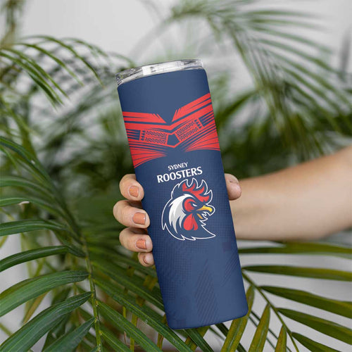 Custom Roosters-Rabbitohs Skinny Tumbler NRL Tribal Half Style