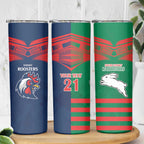 Custom Roosters-Rabbitohs Skinny Tumbler NRL Tribal Half Style