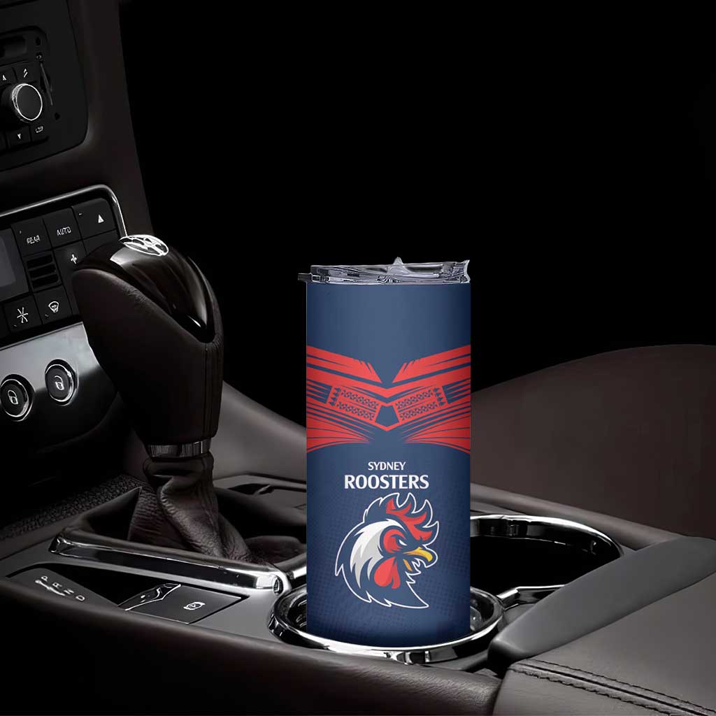 Custom Roosters-Rabbitohs Skinny Tumbler NRL Tribal Half Style