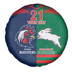 Custom Roosters-Rabbitohs Spare Tire Cover NRL Tribal Half Style