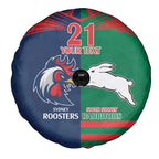 Custom Roosters-Rabbitohs Spare Tire Cover NRL Tribal Half Style