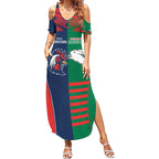 Custom Roosters-Rabbitohs Summer Maxi Dress NRL Tribal Half Style