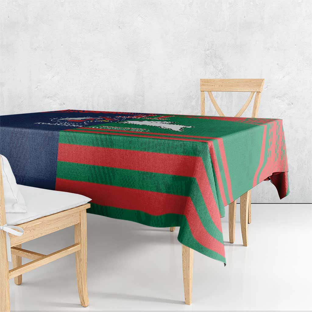 Custom Roosters-Rabbitohs Tablecloth NRL Tribal Half Style