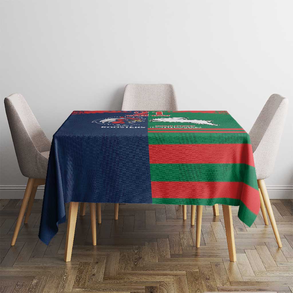 Custom Roosters-Rabbitohs Tablecloth NRL Tribal Half Style