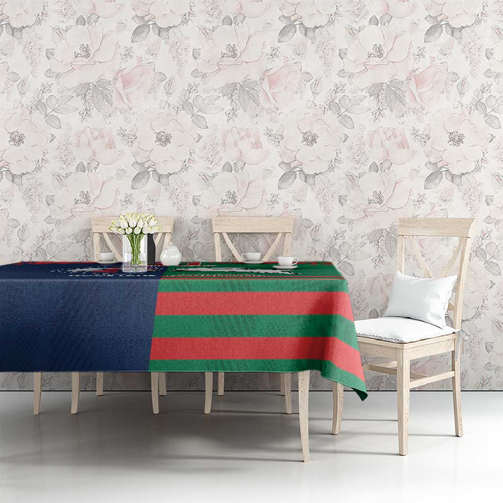 Custom Roosters-Rabbitohs Tablecloth NRL Tribal Half Style