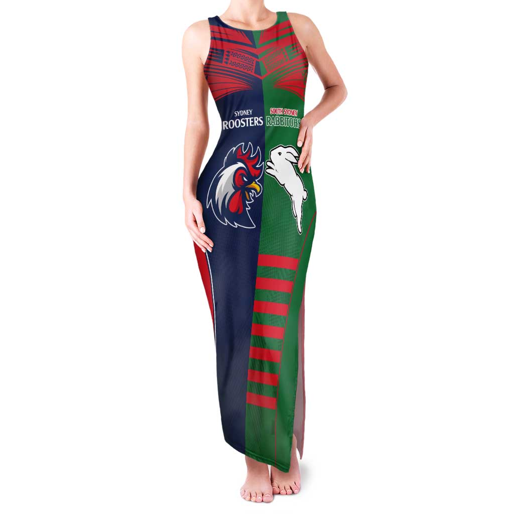 Custom Roosters-Rabbitohs Tank Maxi Dress NRL Tribal Half Style