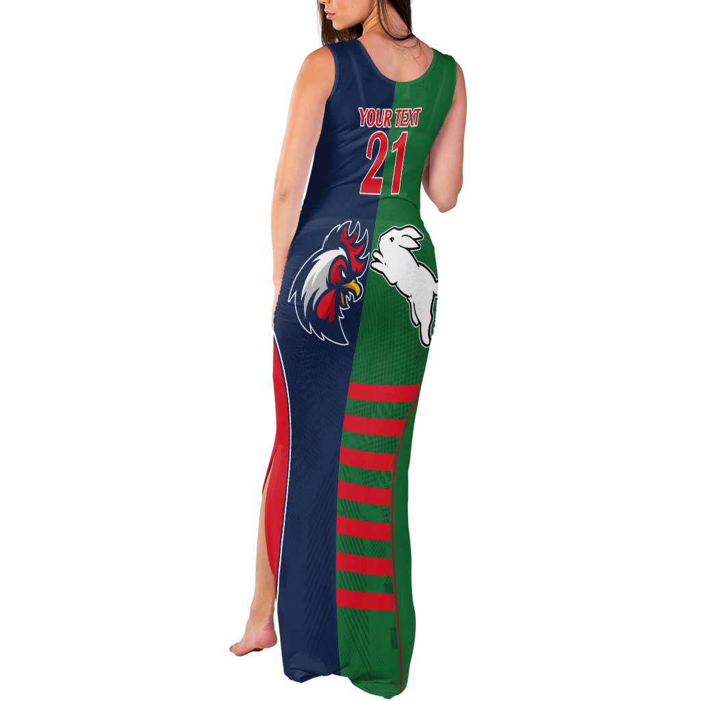 Custom Roosters-Rabbitohs Tank Maxi Dress NRL Tribal Half Style