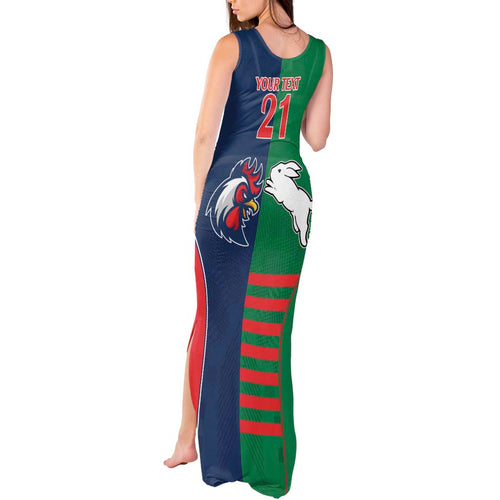 Custom Roosters-Rabbitohs Tank Maxi Dress NRL Tribal Half Style